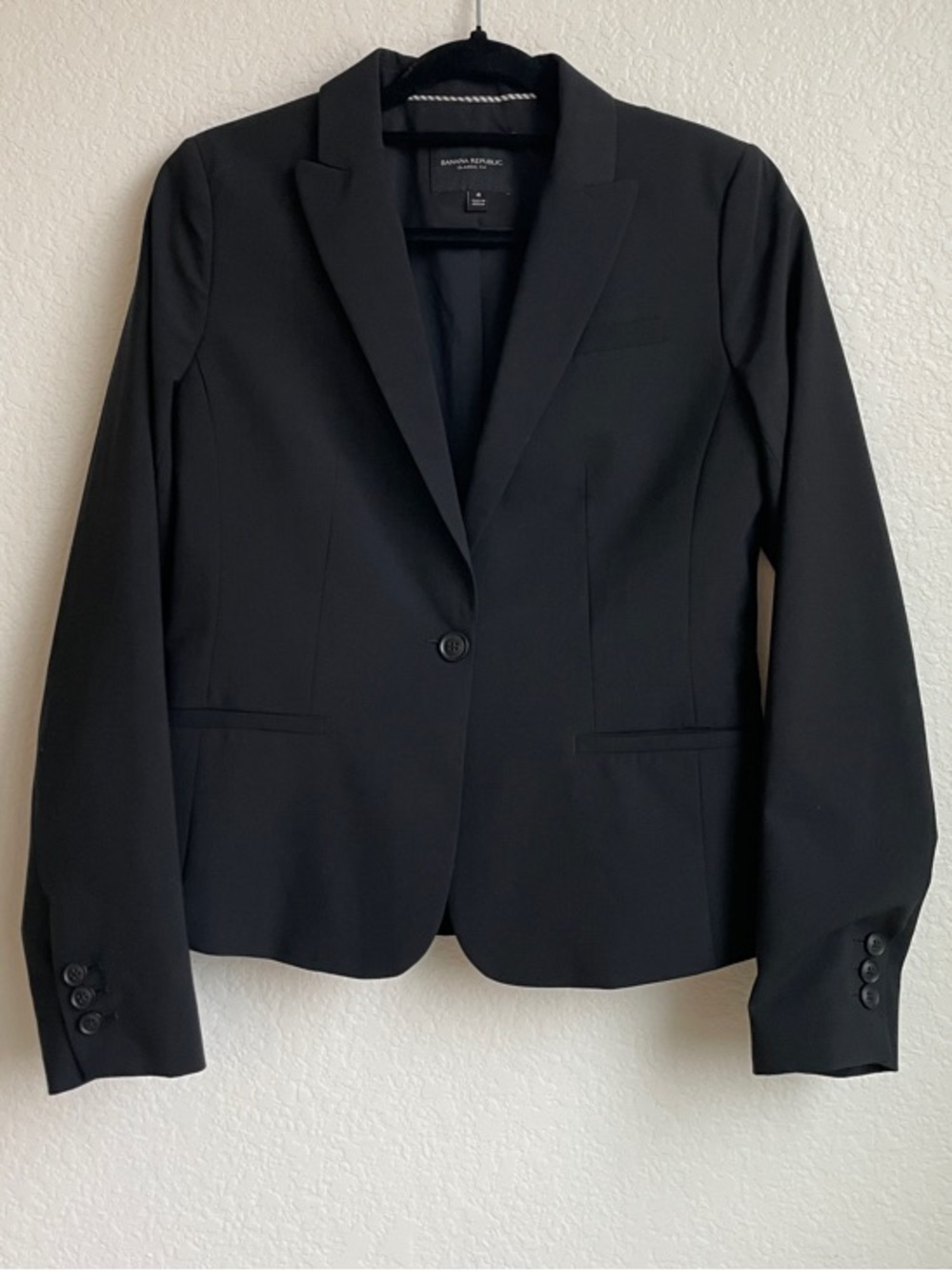 Banana Republic Italian Wool Blend Blazer Jacket Work Career Tailored Sz 4